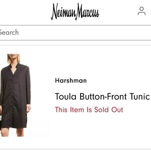 NWT Harshman Toula Button-Front Tunic, Black, size Medium